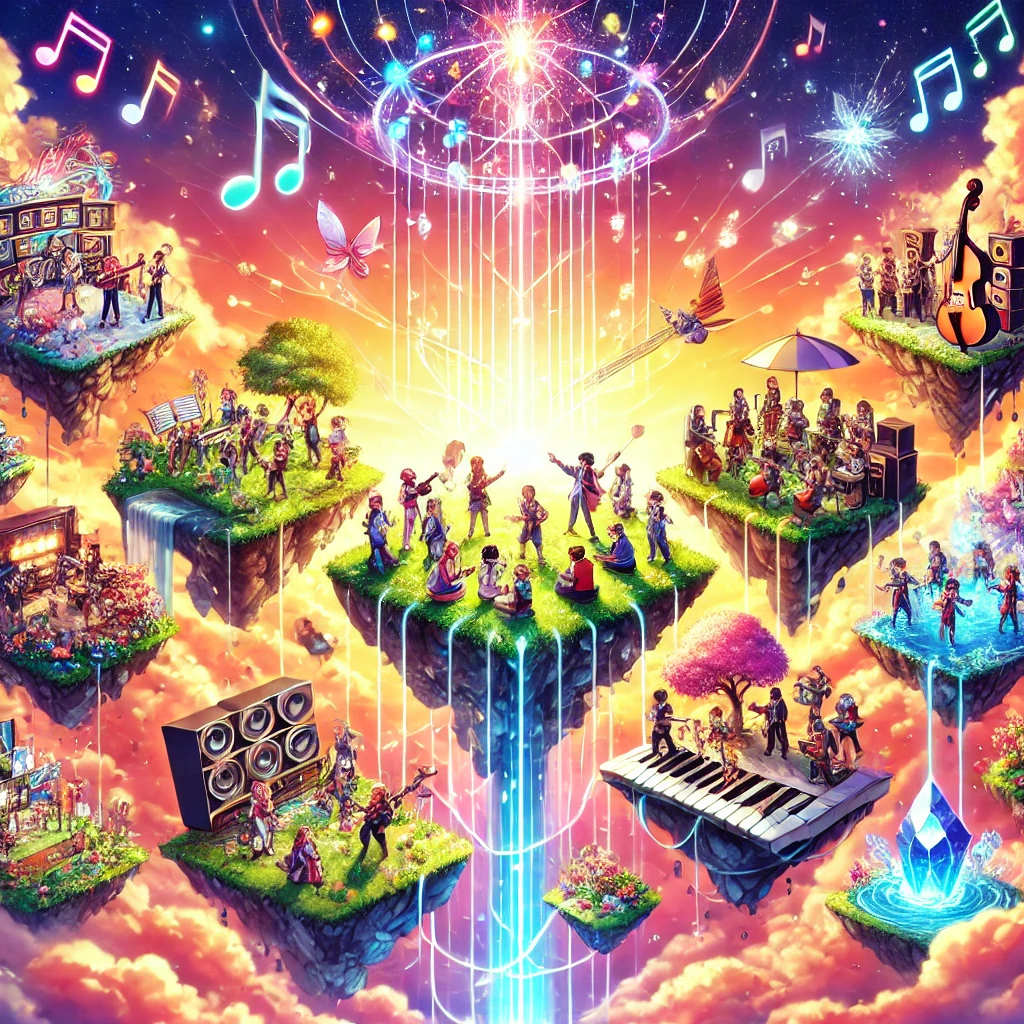 HarmoniQ app screenshots showing community and collaboration features