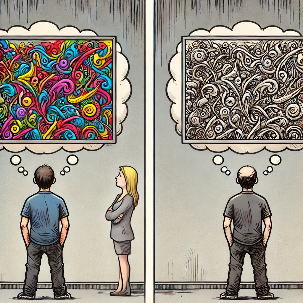 Abstract illustration representing the concept of color hearing and musical perception