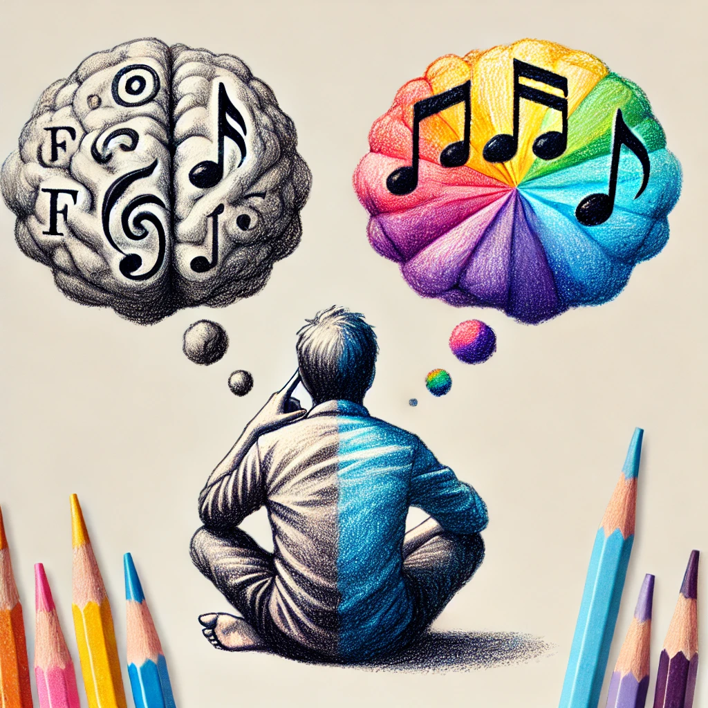 A color spectrum illustration representing the concept of pitch color in music