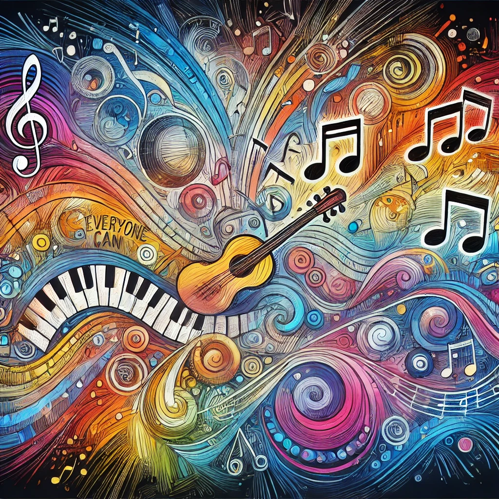 A musical staff illustration showing the diversity of pitch colors beyond note names