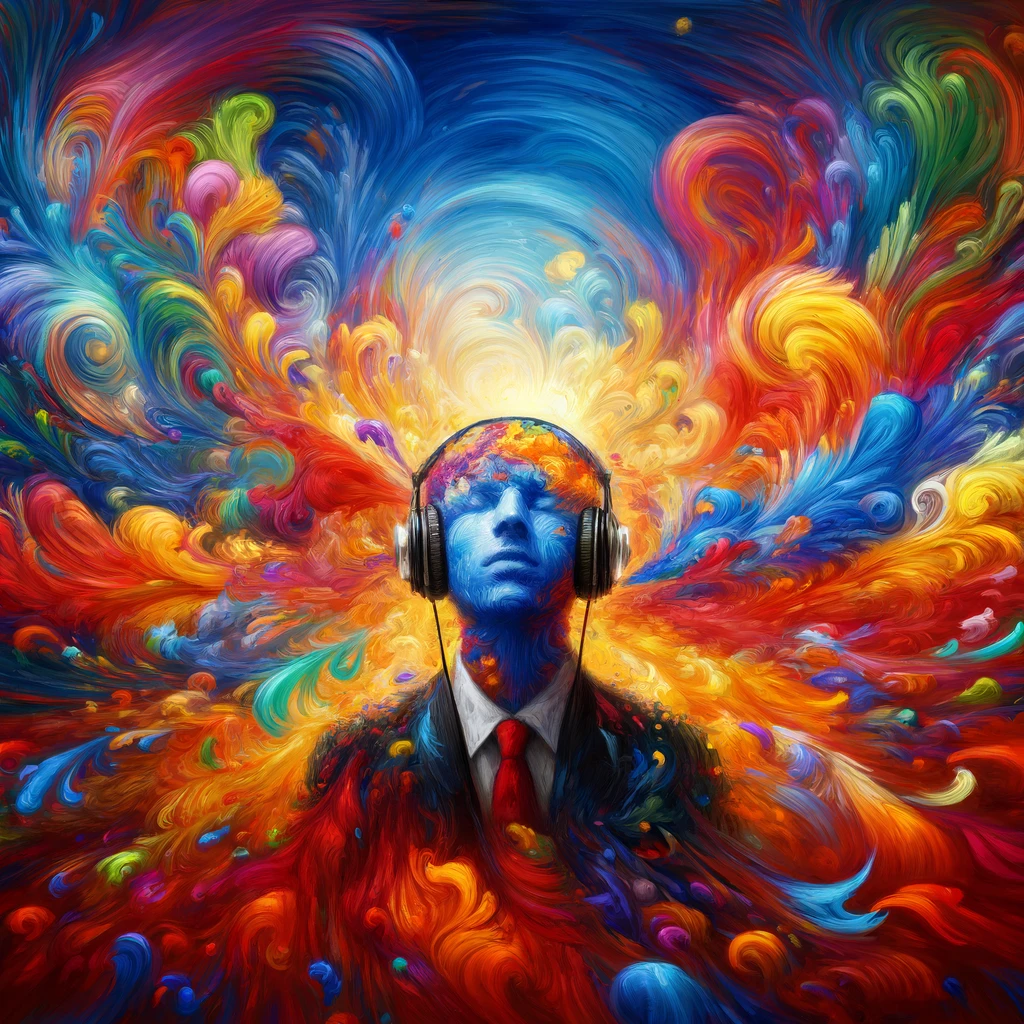 Sound and color spectrum illustration