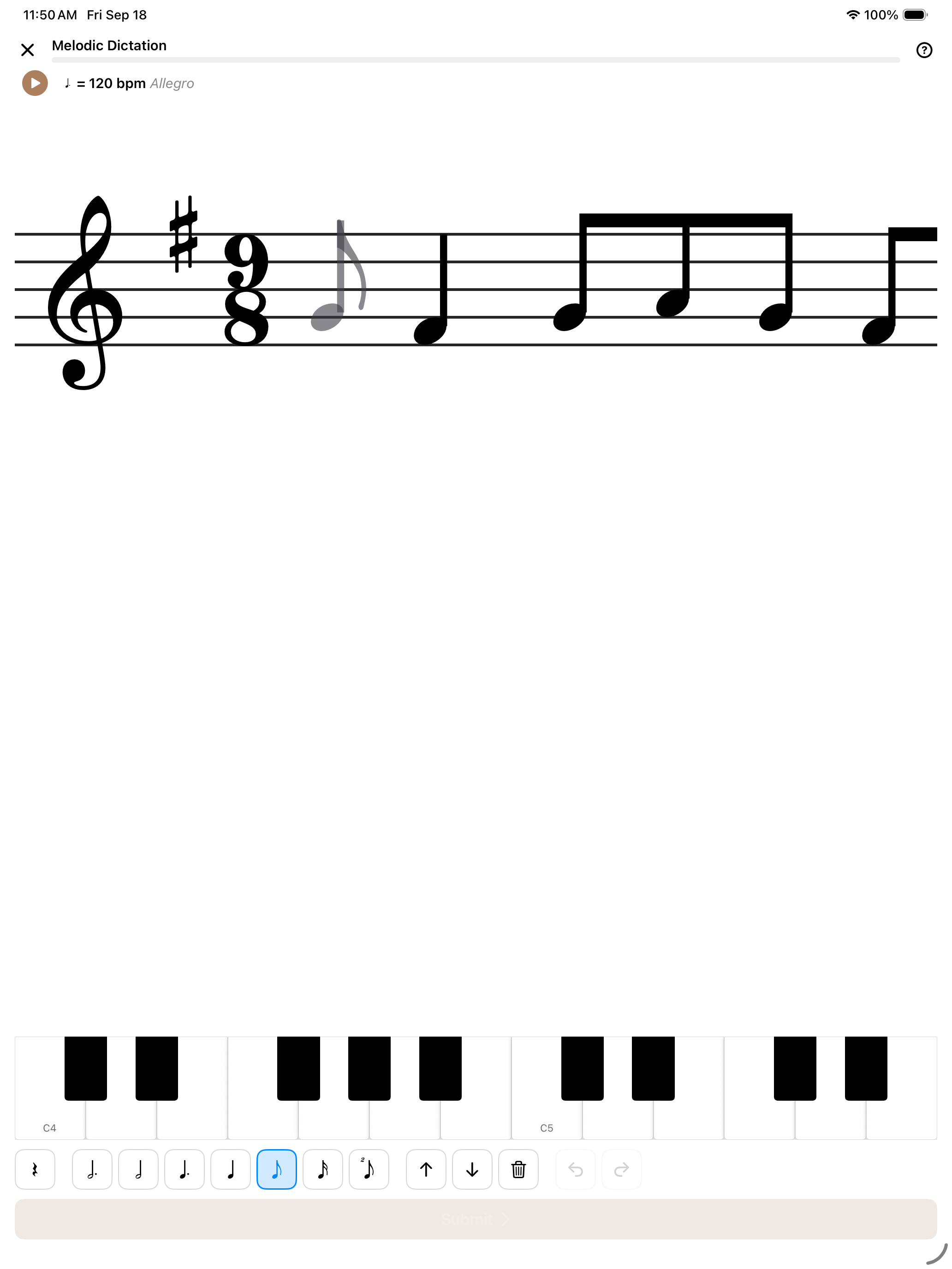 iPad Melodic Dictation