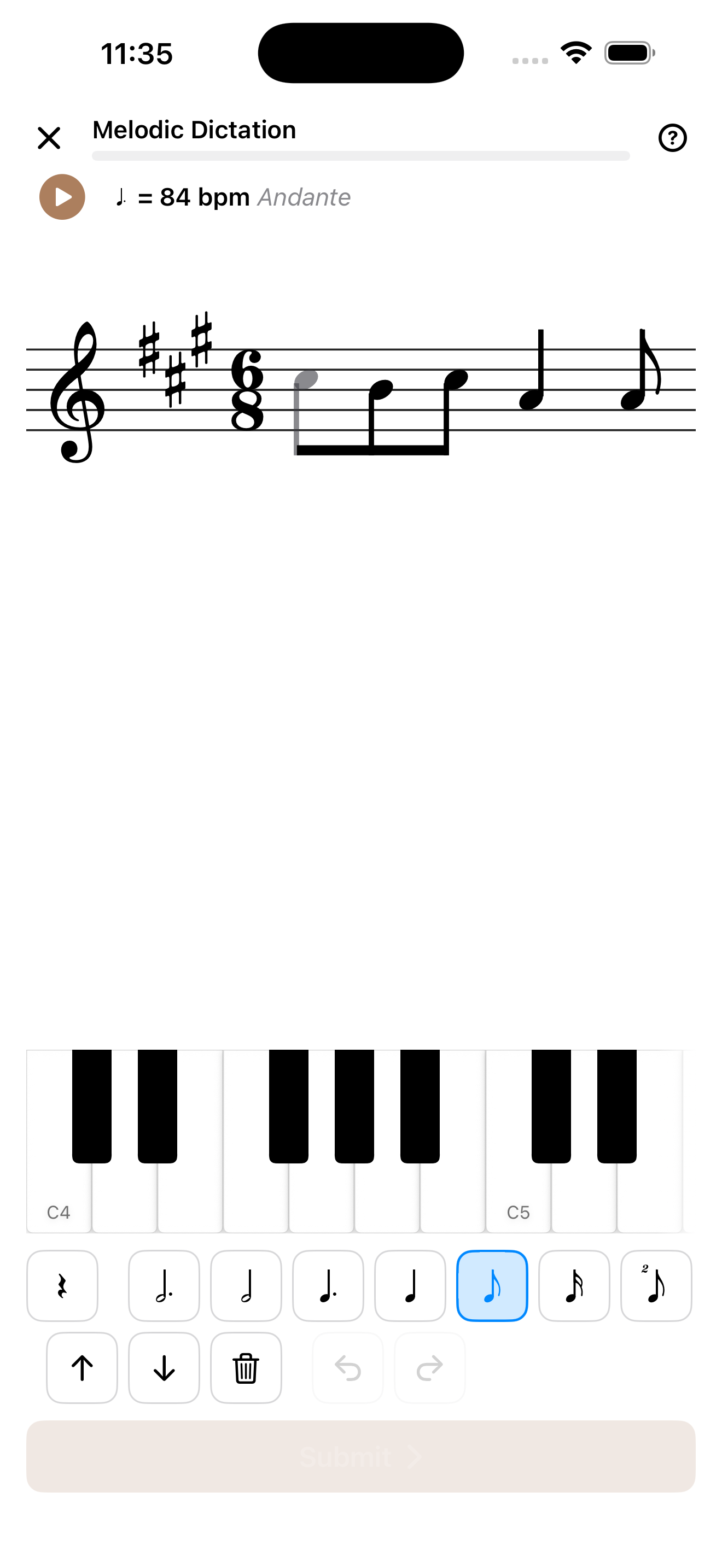 iPhone Melodic Dictation