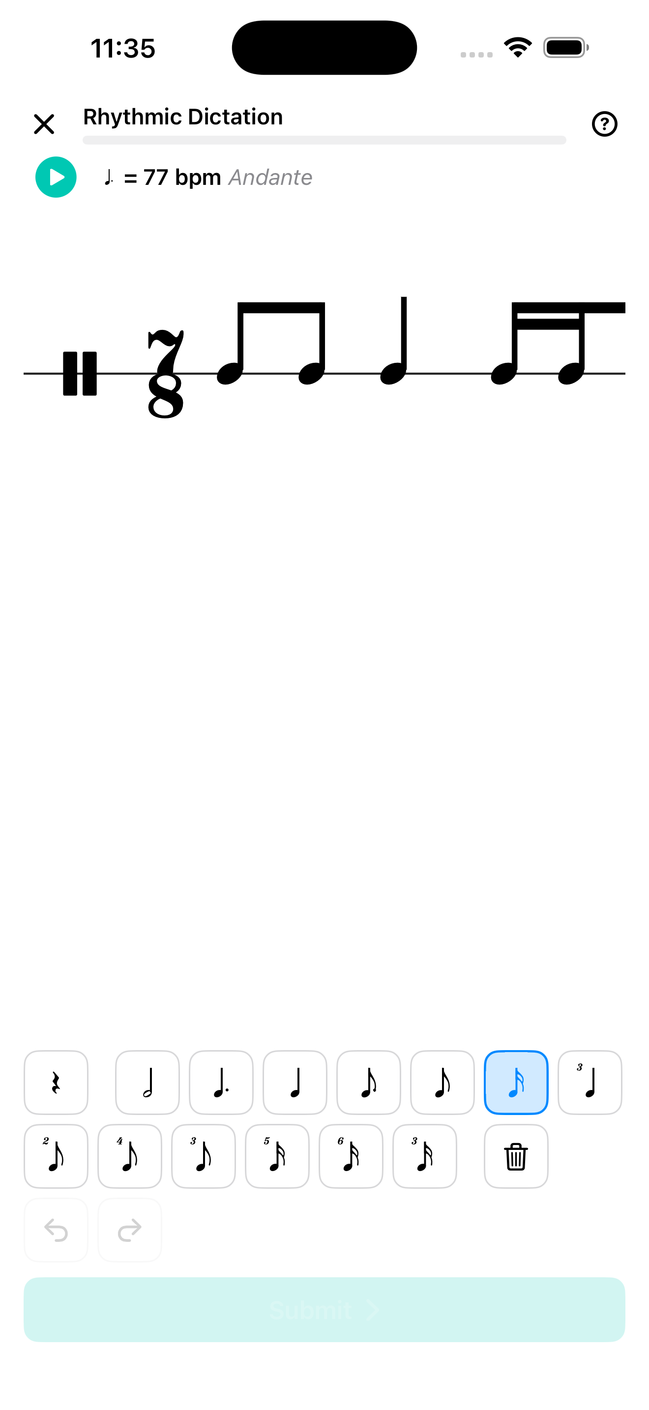 iPhone Rhythmic Dictation